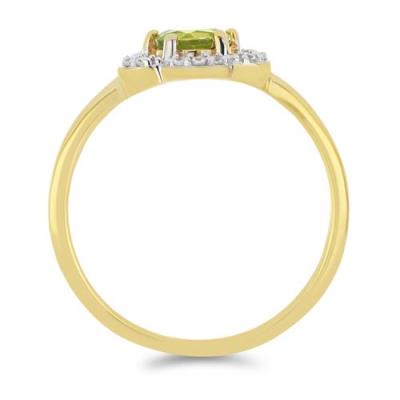 BUY PERIDOT FLOWER RING IN GOLD PLATED 925 SILVER 